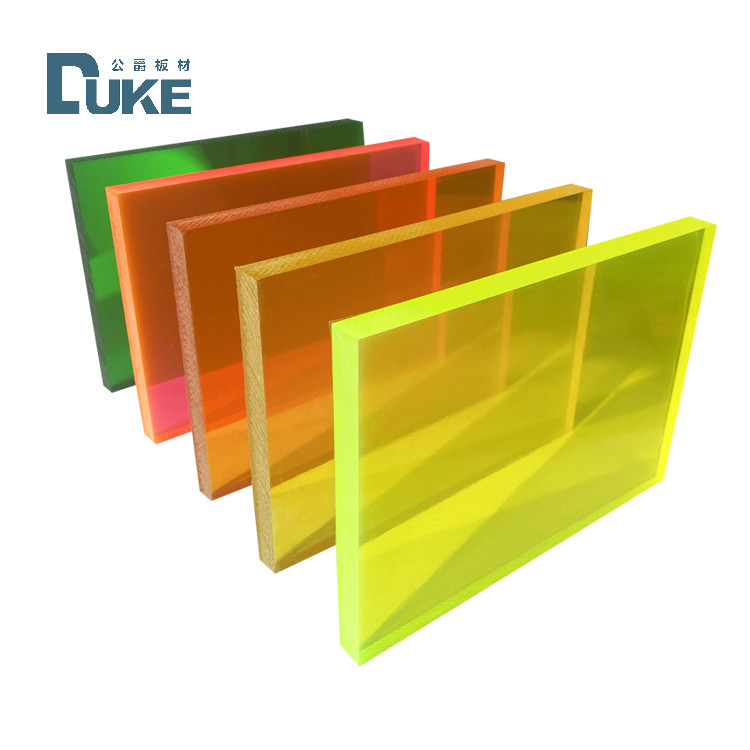Aangepaste 50 mm gegoten PMMA fluorescentiepaneel 12 mm PC 6mm PE Acryl Plastic advertentiebord Decoratiebord 10 mm Lichtgemaakt snijden
