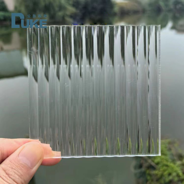 Decoratieve Lridescente gekleurde textuur Acrylplaat Fluted Clear Textured Acrylplaat