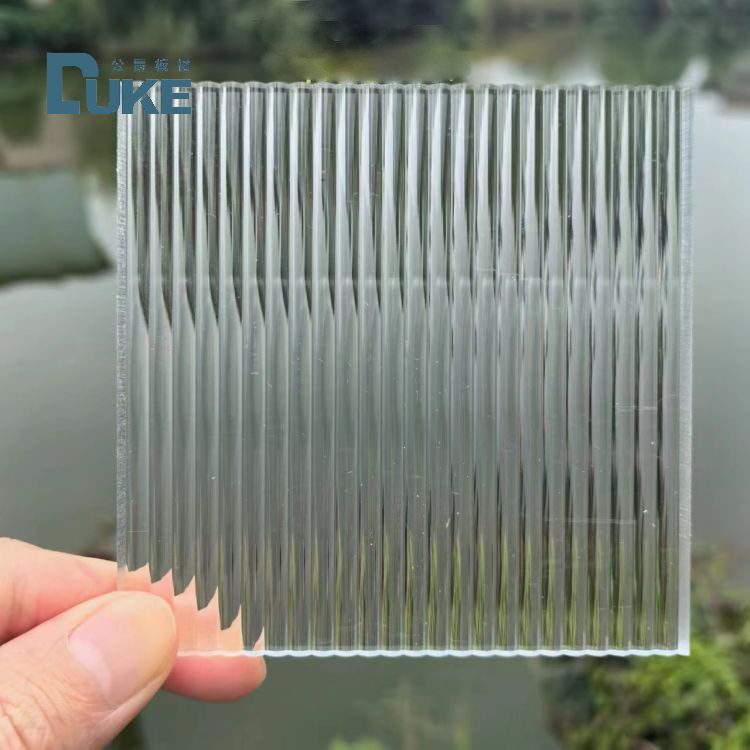Decoratieve Lridescente gekleurde textuur Acrylplaat Fluted Clear Textured Acrylplaat