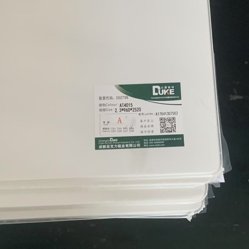 100% Virgin Misubishi MMA White Opal Cast Acrylic Sheet Crafts Kleurrijke badkuip Plastic Sheet Cutting