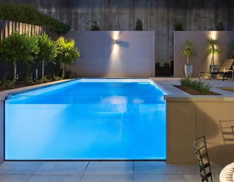 Custom Grote Grootte Duidelijke Acryl Pool Muur voor Infinity Edge zwembad Hotel Villa Resort