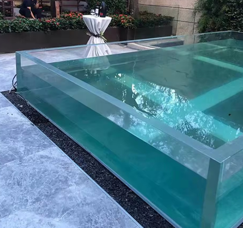 Custom Grote Grootte Duidelijke Acryl Pool Muur voor Infinity Edge zwembad Hotel Villa Resort