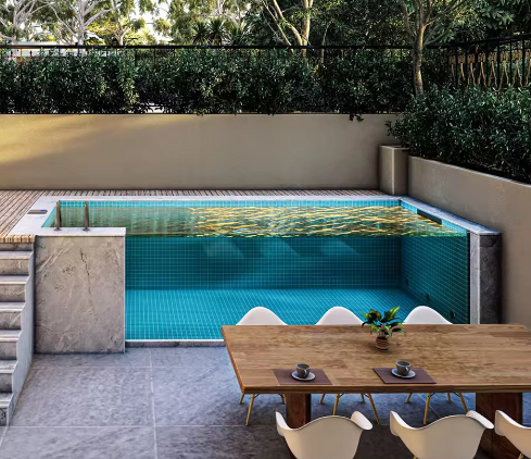 Custom Grote Grootte Duidelijke Acryl Pool Muur voor Infinity Edge zwembad Hotel Villa Resort