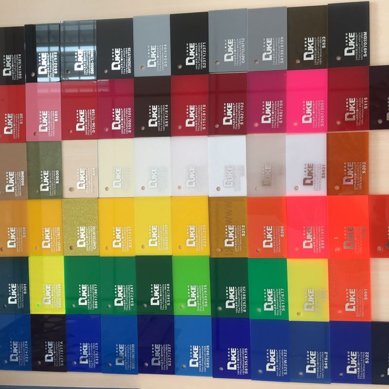 Duke 100% Virgin Cast Acrylic Sheet 2-40mm Dikte voor reclame Aanpassing Kleurgravering & Snijwerk