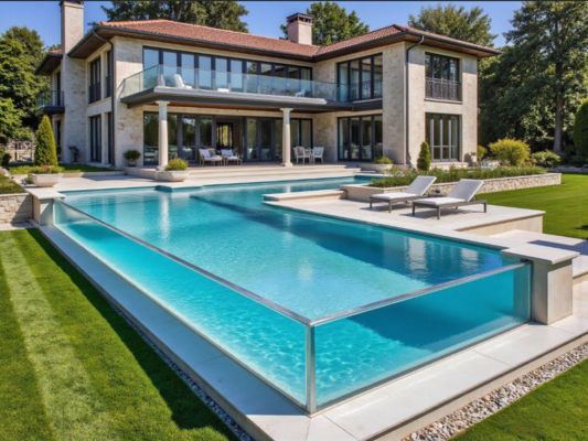 Hoogwaardige maat buitenzwembad infinity pool acryl zwembad muur voor thuis- en commercieel gebruik